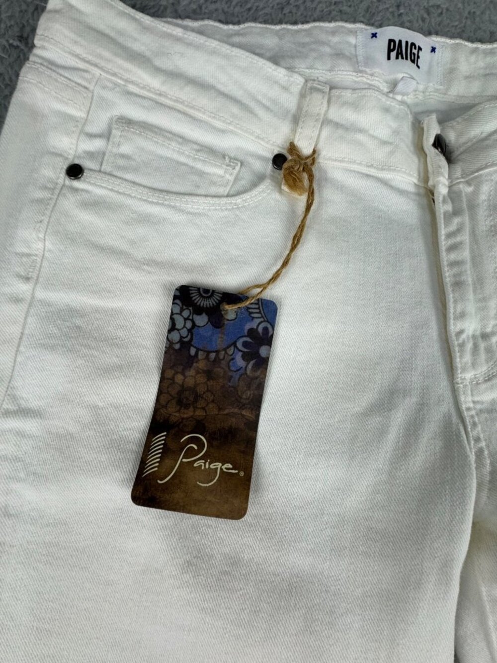 Paige Peg Skinny White Jeans Womens 30 Stretch Travel Retro Y2K Office Casual - Picture 5 of 14